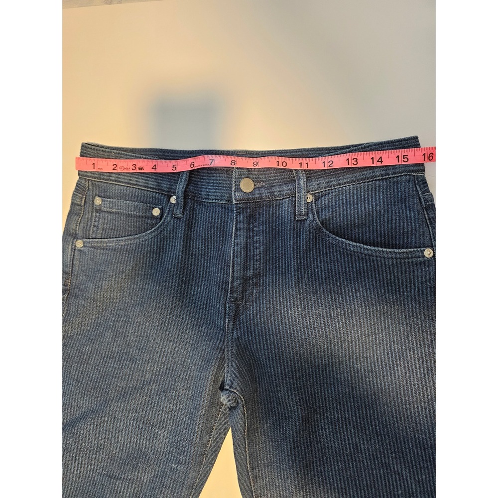 AG Adriano Goldschmied Ex-Boyfriend Slim Jeans Womens 27 Blue Pinstripe NWT - Picture 7 of 9
